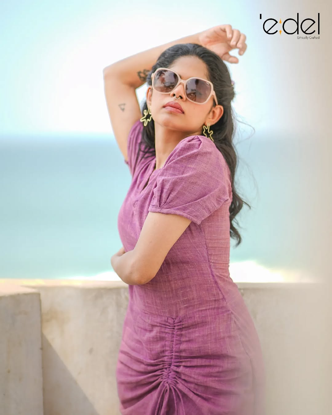 Mauve Mirage Khadi Dress