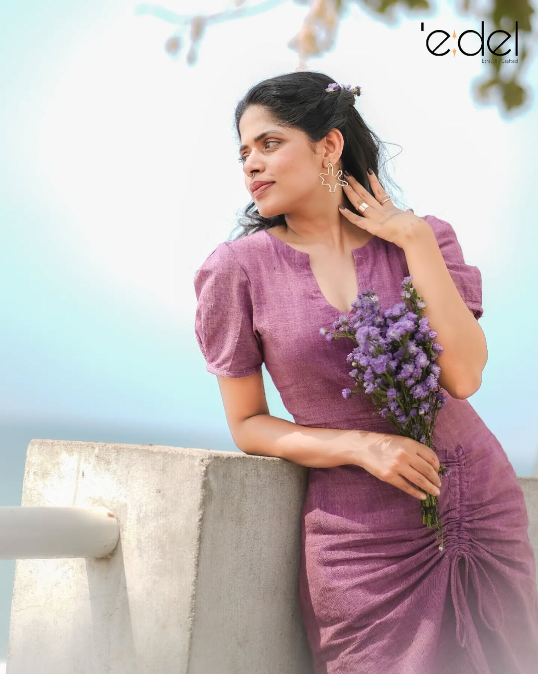 Mauve Mirage Khadi Dress