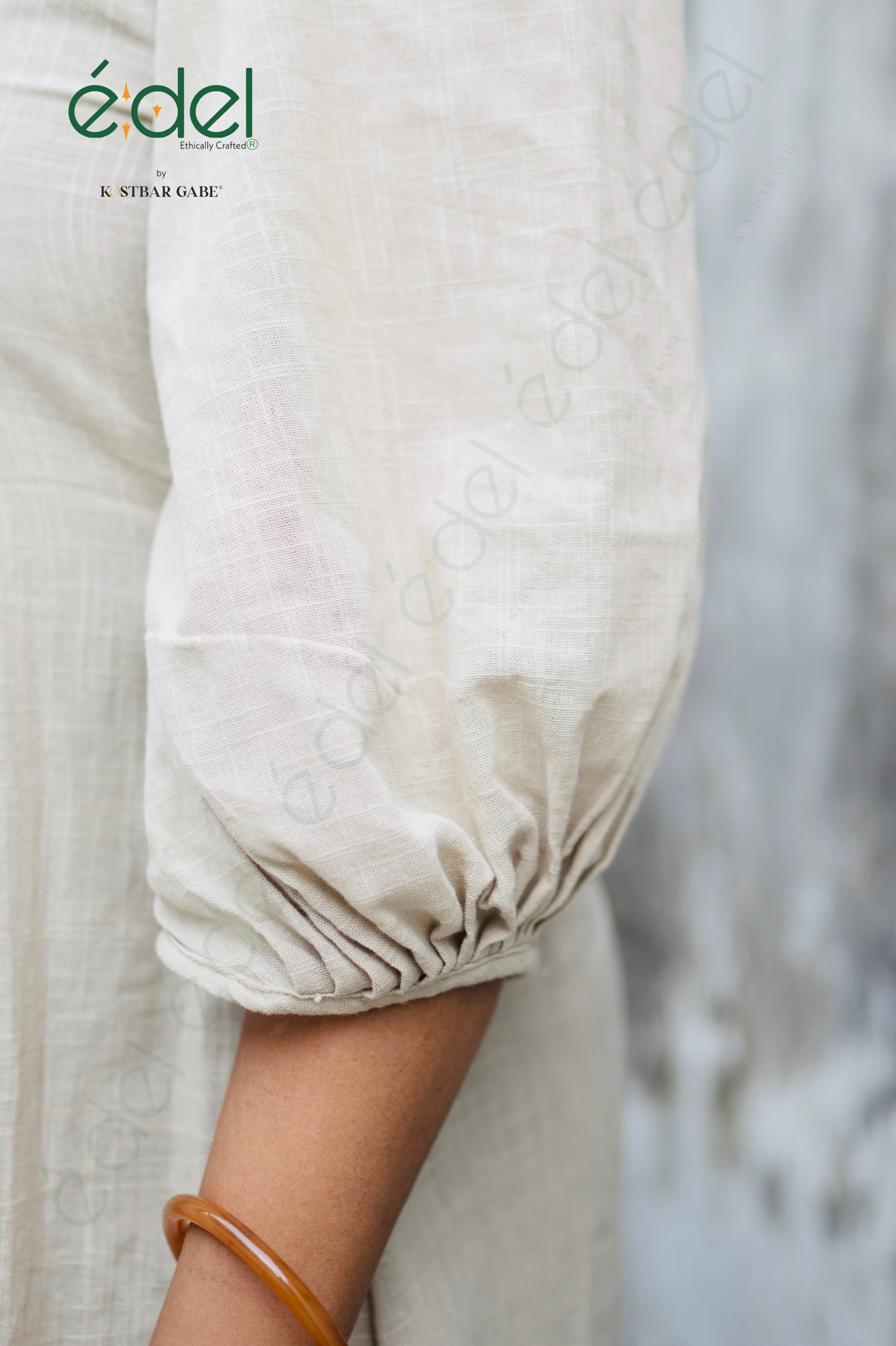 Sandstone Pleated Khadi Dress