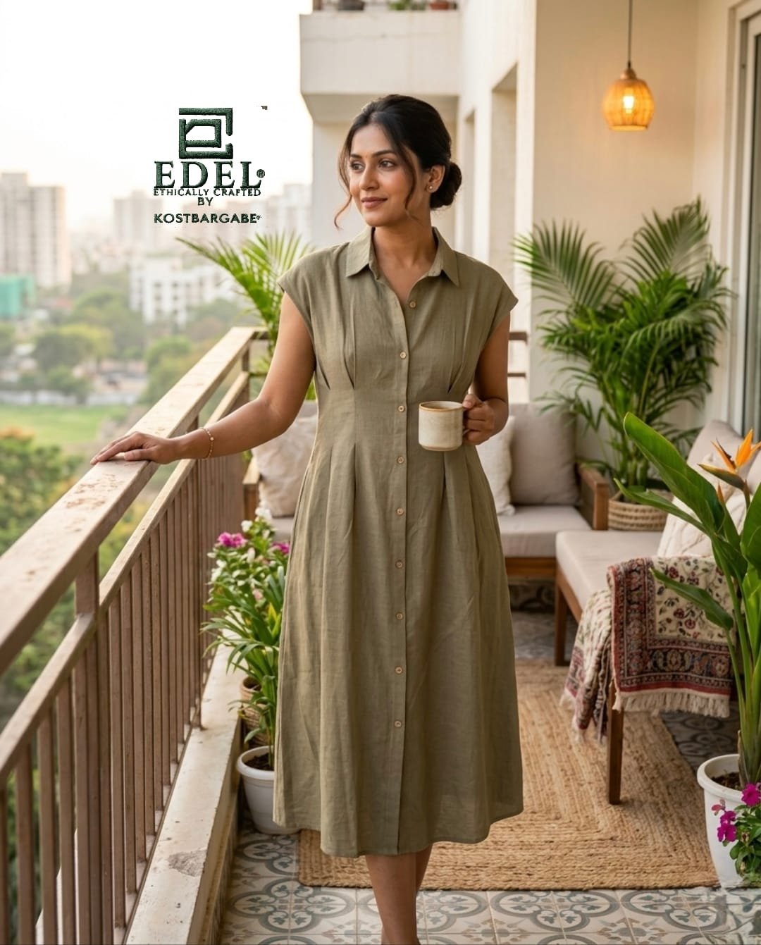 Green Linen Dress