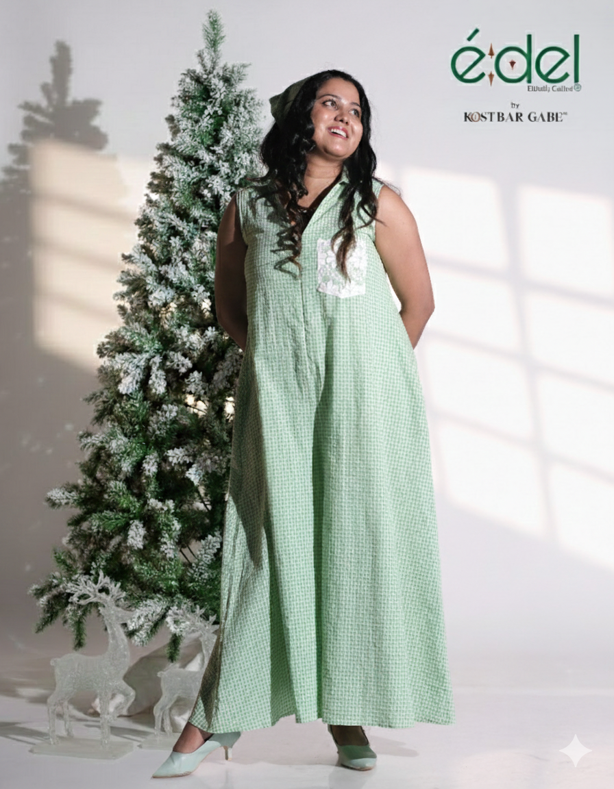 Green Gingham Breeze Jumpsuit