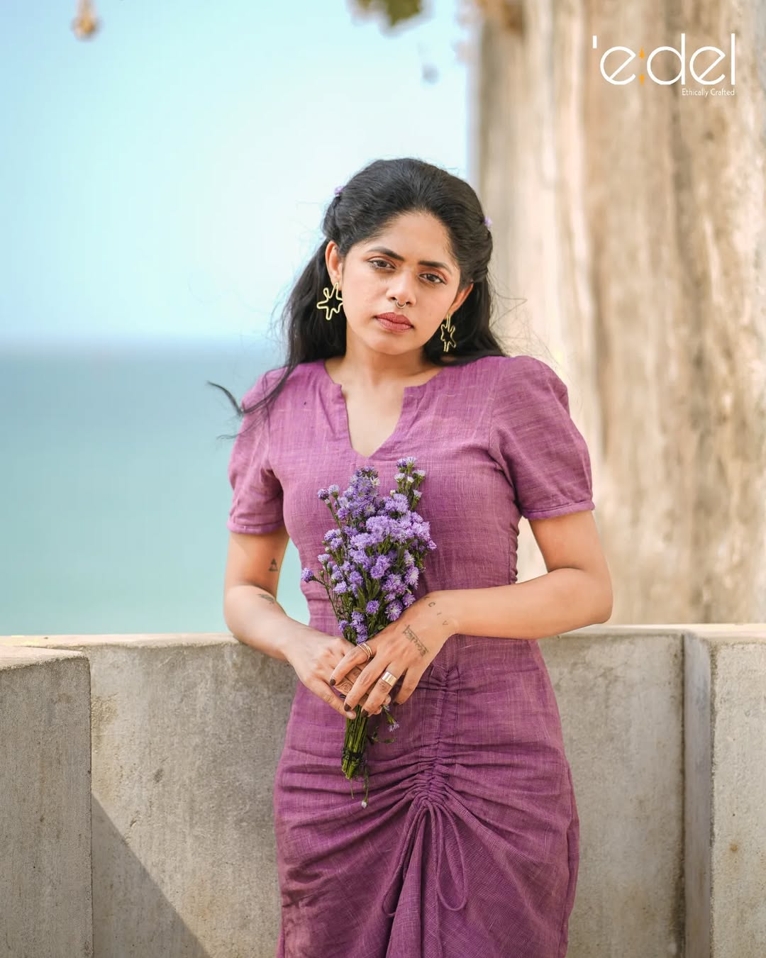 Mauve Mirage Khadi Dress