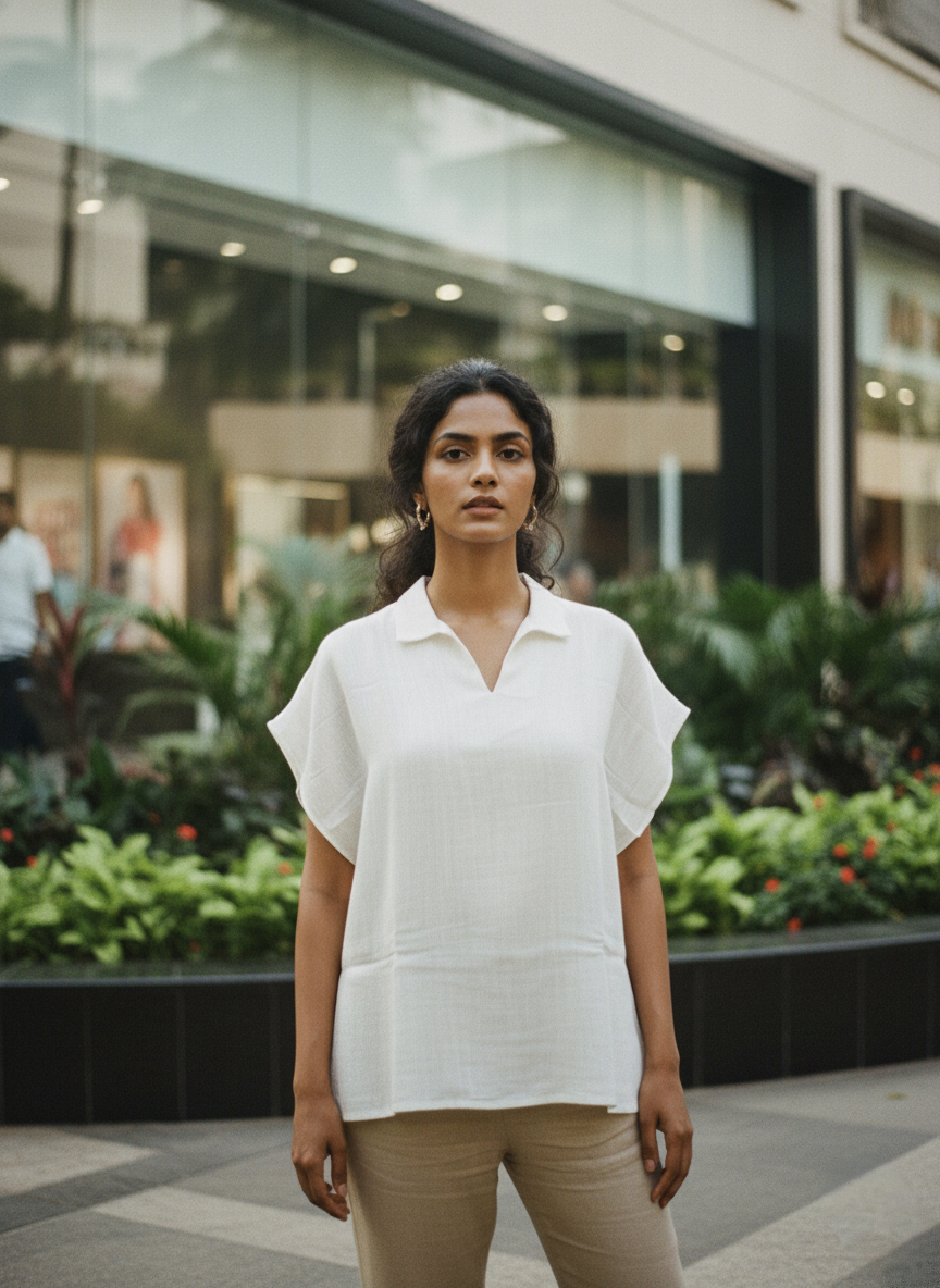 Ivory Ease Linen Top