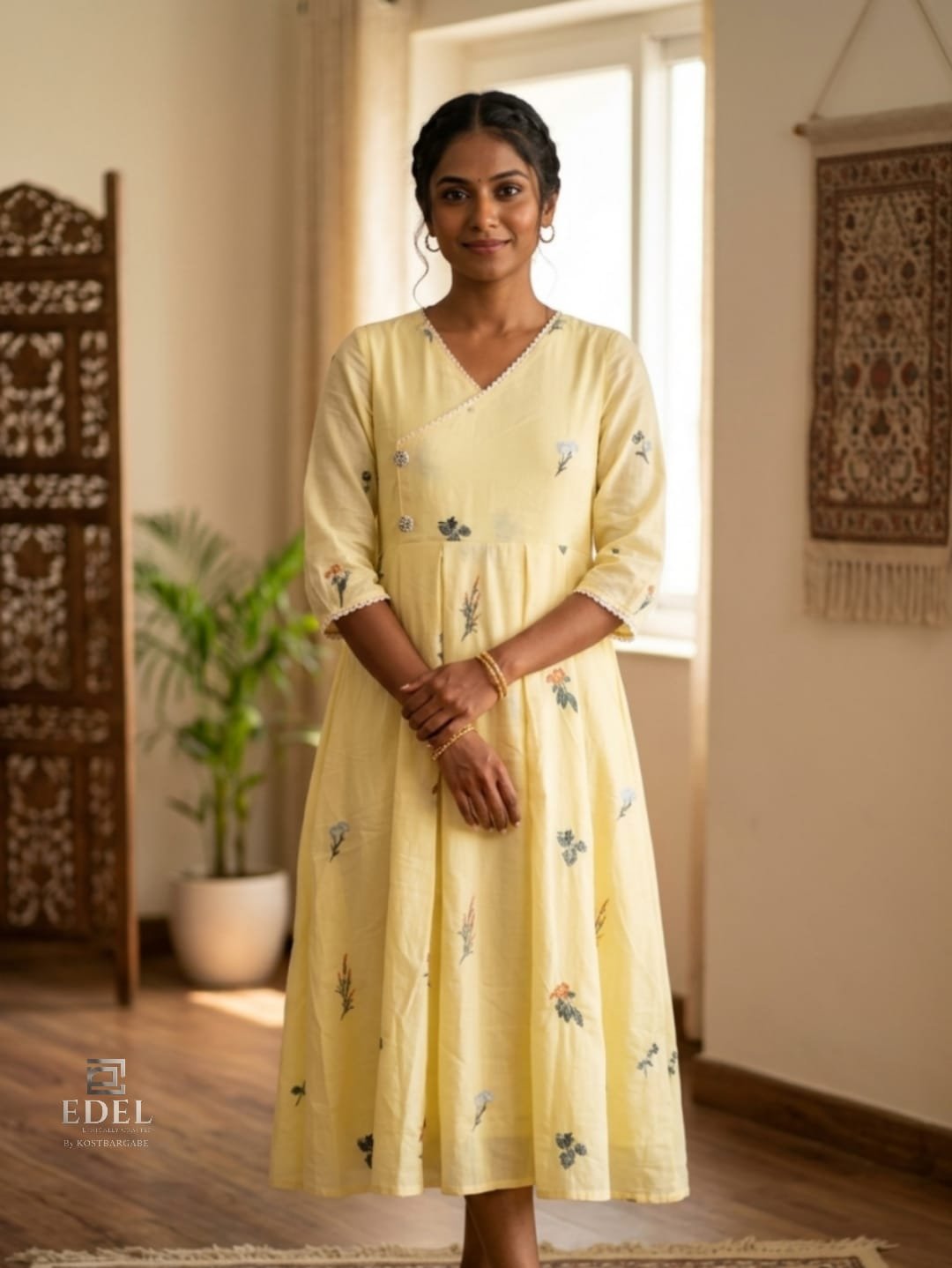Butter Yellow Mul Cotton Dress