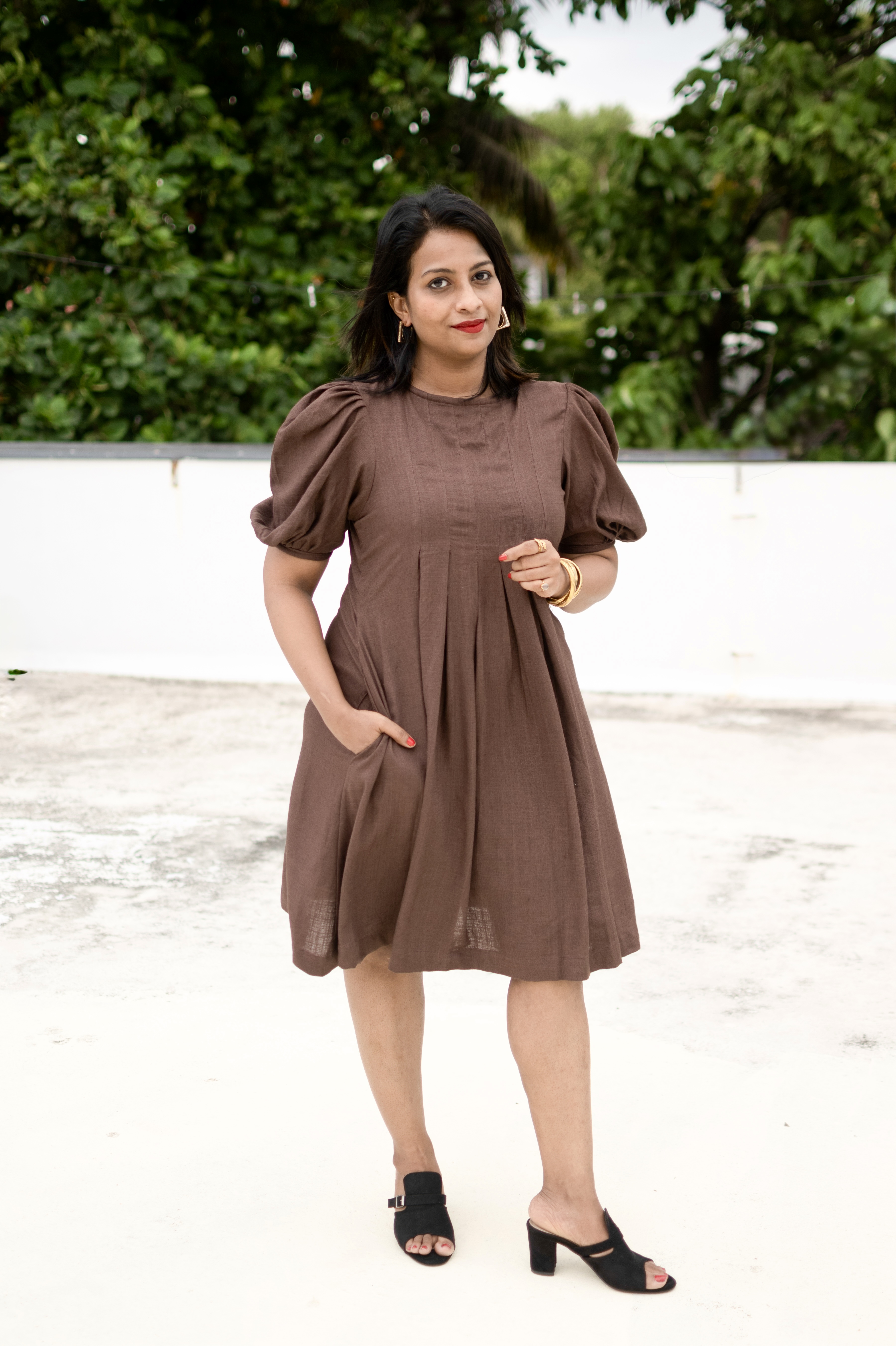 Mocha Breeze Khadi Dress
