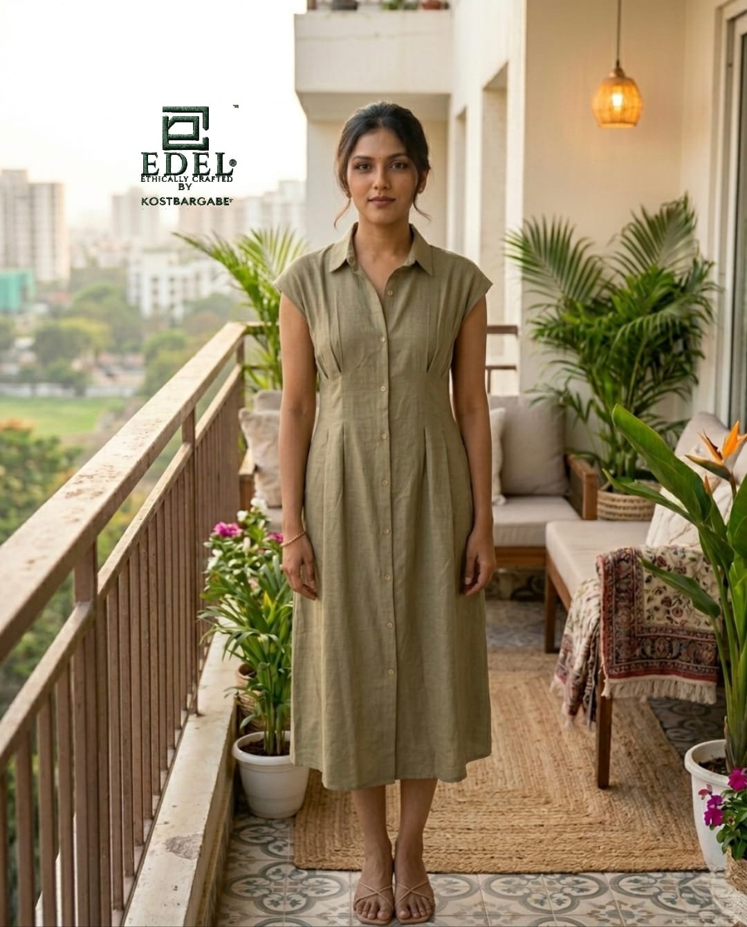 Green Linen Dress