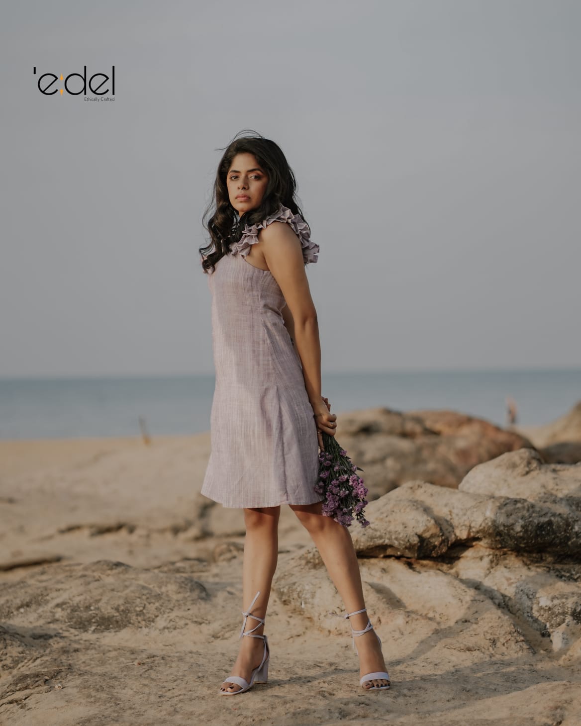 Lavender Breeze Khadi Dress