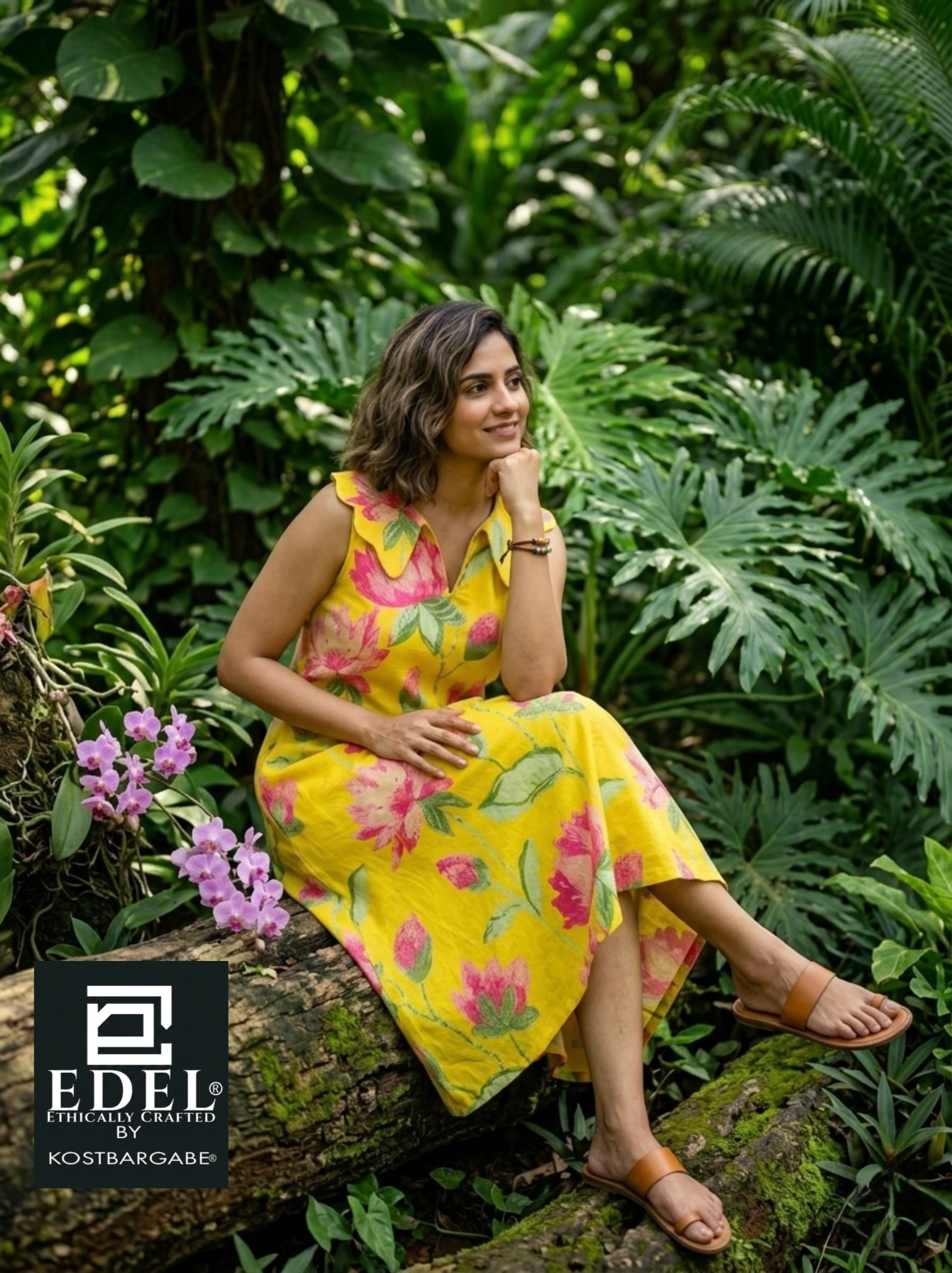 Yellow Bloom Midi Dress