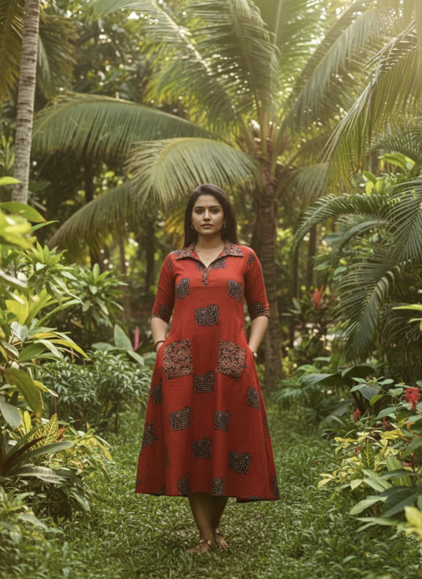 Rust Grove A-Line Dress